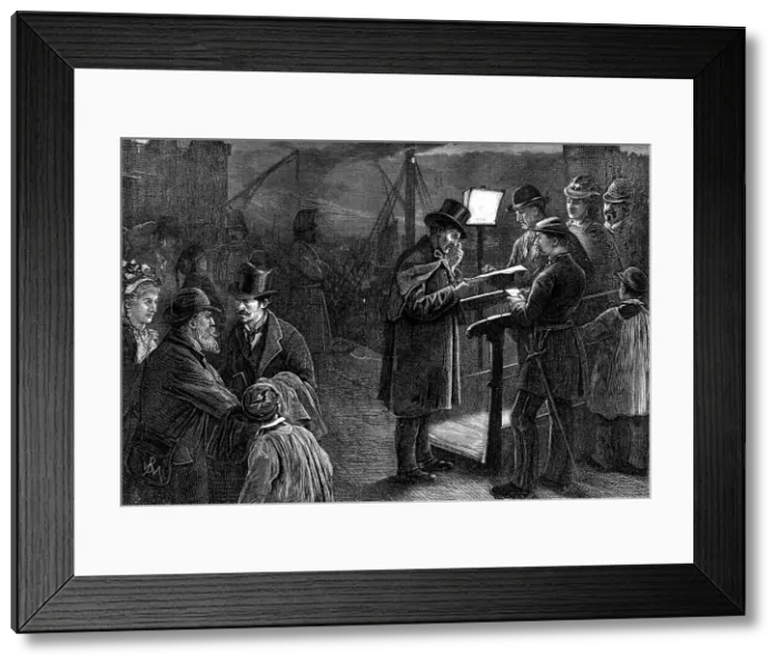 Framed Print : Examining passports, Dieppe, 1871. Creator: Unknown Framed Print : Examining passports, Dieppe, 1871. Creator: Unknown