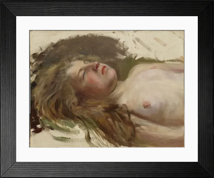 Framed Print : Dance of the Falling Leaves, (bust of a reclining woman, sketch), 1894-1896. Creator: Torsten Wasastjerna Framed Print : Dance of the Falling Leaves, (bust of a reclining woman, sketch), 1894-1896. Creator: Torsten Wasastjerna