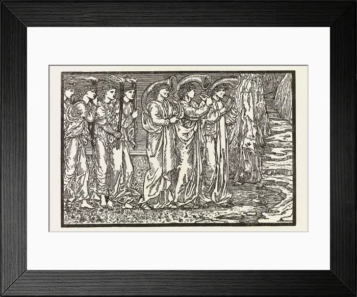 Framed Print : Cupid and Psyche - Procession of Musicians and Torchbearers accompanying Psyche to the... 1880. Creator: Sir Edward Coley Burne-Jones Framed Print : Cupid and Psyche - Procession of Musicians and Torchbearers accompanying Psyche to the... 1880. Creator: Sir Edward Coley Burne-Jones