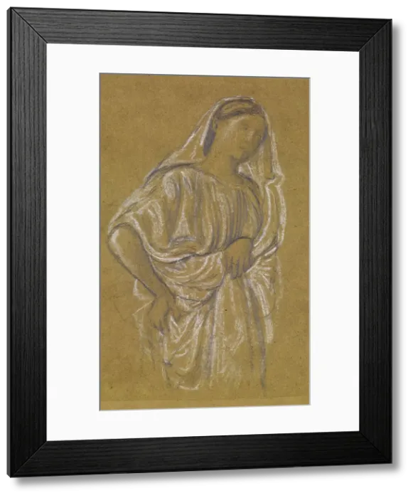 Framed Print : St Theophilus and the Angel - Study of a Court Lady, 1863-67. Creator: Sir Edward Coley Burne-Jones Framed Print : St Theophilus and the Angel - Study of a Court Lady, 1863-67. Creator: Sir Edward Coley Burne-Jones