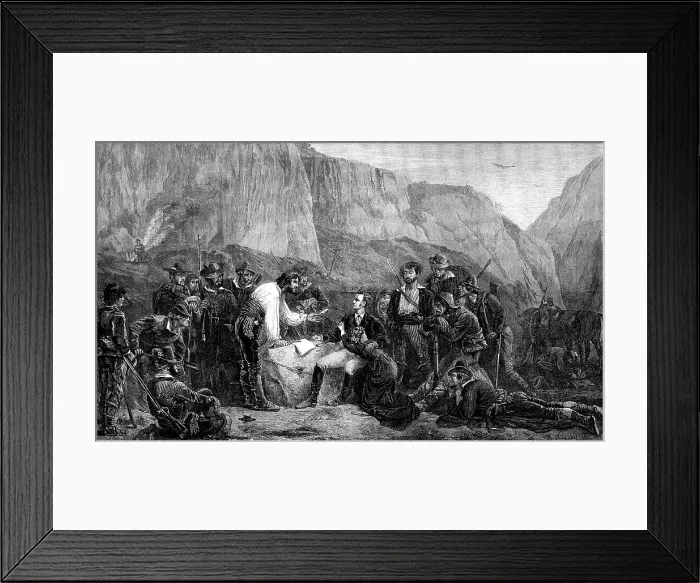 Framed Print : Brigands and Captives by Layraud, in the French Gallery, International Exhibition, 1871. Creator: Unknown Framed Print : Brigands and Captives by Layraud, in the French Gallery, International Exhibition, 1871. Creator: Unknown