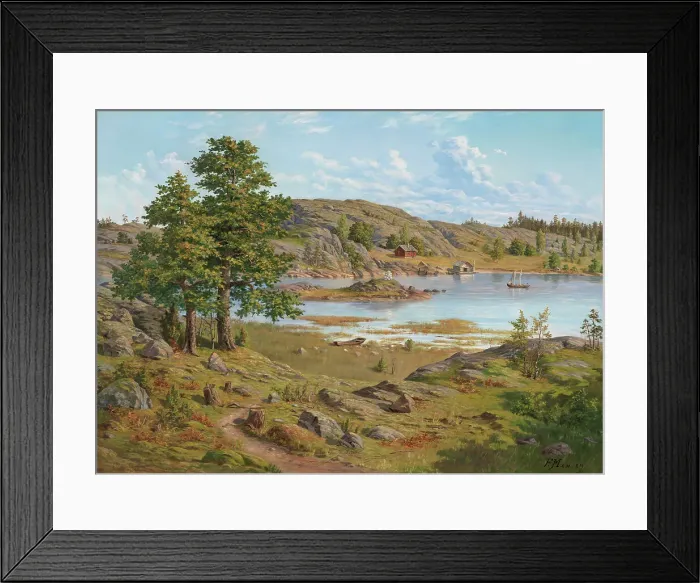Framed Print : Barösund, 1889. Creator: Frans Maexmontan Framed Print : Barösund, 1889. Creator: Frans Maexmontan