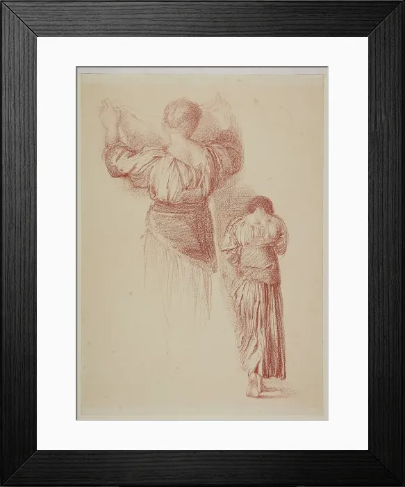 Framed Print : Female - Drapery Studies, Studies of female Drapery seen from the back, 1867-69. Creator: Sir Edward Coley Burne-Jones Framed Print : Female - Drapery Studies, Studies of female Drapery seen from the back, 1867-69. Creator: Sir Edward Coley Burne-Jones