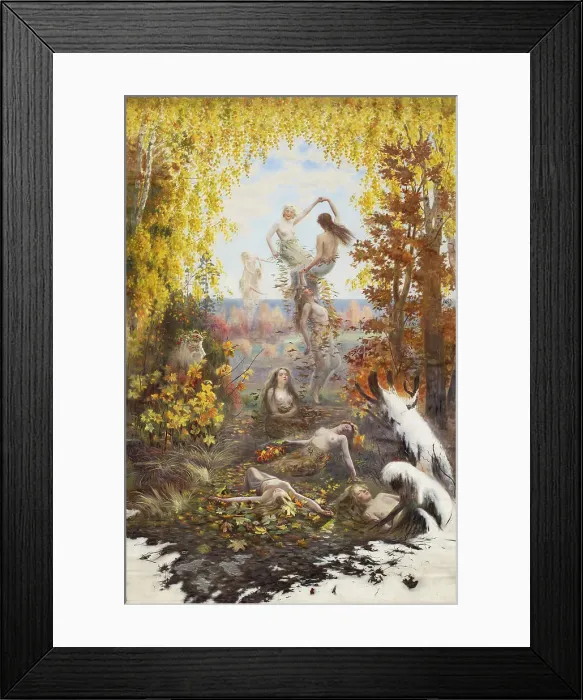Framed Print : Dance of the Falling Leaves, 1897. Creator: Torsten Wasastjerna Framed Print : Dance of the Falling Leaves, 1897. Creator: Torsten Wasastjerna