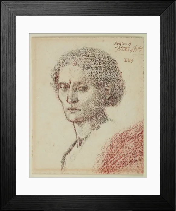 Framed Print : St George Series - Head Study of St George for The Return of St George and the Princess, 1865-66. Creator: Sir Edward Coley Burne-Jones Framed Print : St George Series - Head Study of St George for The Return of St George and the Princess, 1865-66. Creator: Sir Edward Coley Burne-Jones