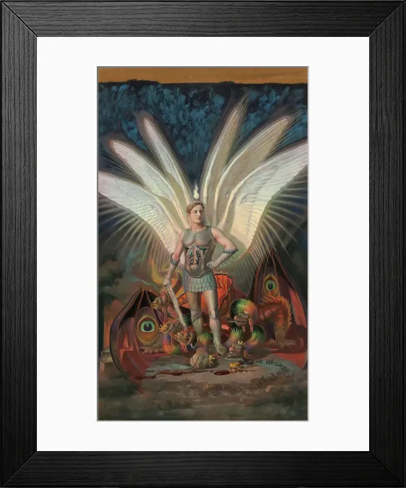 Framed Print : Archangel Michael slaying the dragon, 1906. Creator: Torsten Wasastjerna Framed Print : Archangel Michael slaying the dragon, 1906. Creator: Torsten Wasastjerna