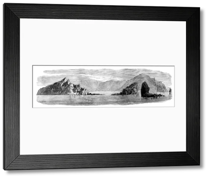 Framed Print : Loss of the Megaera: the island of St. Paul, from the sea, 1871. Creator: Unknown Framed Print : Loss of the Megaera: the island of St. Paul, from the sea, 1871. Creator: Unknown