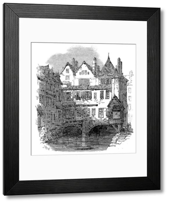 Framed Print : On the canal, Abbeville, 1871. Creator: Unknown Framed Print : On the canal, Abbeville, 1871. Creator: Unknown