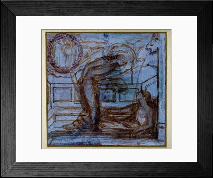 Framed Print : Cupid and Psyche - Study for the Palace Green Mural - Cupid finding Psyche, 1872. Creator: Sir Edward Coley Burne-Jones Framed Print : Cupid and Psyche - Study for the Palace Green Mural - Cupid finding Psyche, 1872. Creator: Sir Edward Coley Burne-Jones
