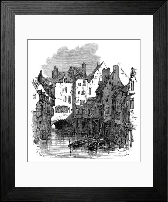 Framed Print : On the canal, Abbeville, 1871. Creator: Unknown Framed Print : On the canal, Abbeville, 1871. Creator: Unknown