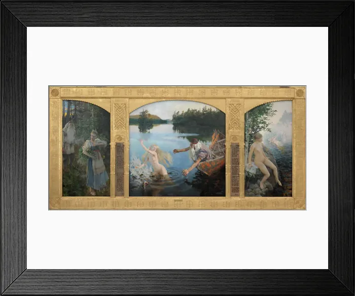 Framed Print : Aino Myth, triptych, 1891. Creator: Akseli Gallen-Kallela Framed Print : Aino Myth, triptych, 1891. Creator: Akseli Gallen-Kallela