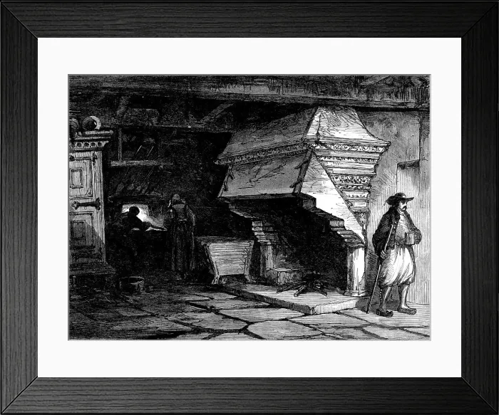 Framed Print : Ancient chimney, time of Francis I. Morlaix, Brittany, 1871. Creator: Unknown Framed Print : Ancient chimney, time of Francis I. Morlaix, Brittany, 1871. Creator: Unknown