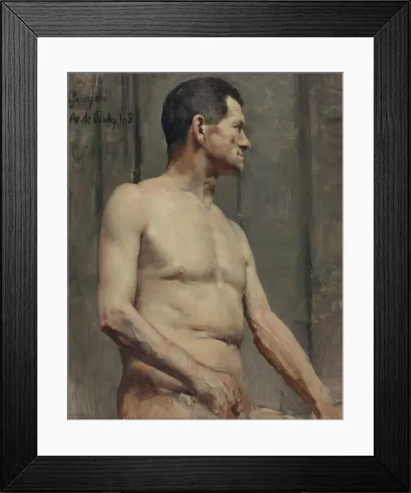 Framed Print : Nude male model, 1888. Creator: Akseli Gallen-Kallela Framed Print : Nude male model, 1888. Creator: Akseli Gallen-Kallela
