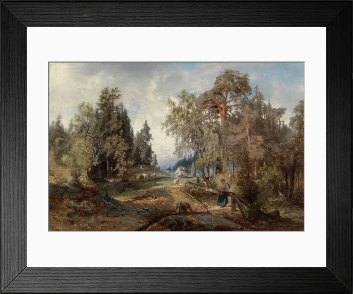 Framed Print : Landscape with Sheep, 1860. Creator: Werner Holmberg Framed Print : Landscape with Sheep, 1860. Creator: Werner Holmberg