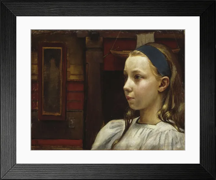 Framed Print : Head of a Girl, Little Anna, 1897. Creator: Akseli Gallen-Kallela Framed Print : Head of a Girl, Little Anna, 1897. Creator: Akseli Gallen-Kallela