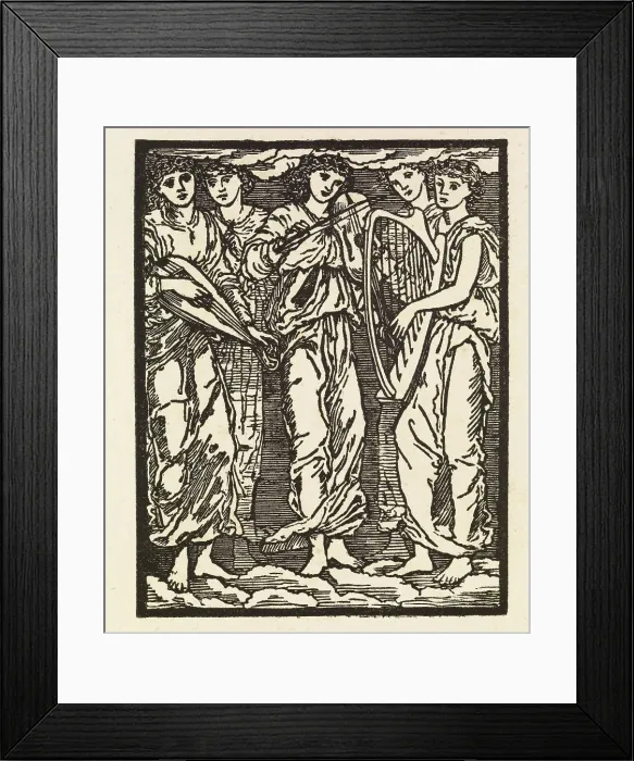 Framed Print : Cupid and Psyche - The Choir of unseen Folk singing to Psyche, 1880. Creator: Sir Edward Coley Burne-Jones Framed Print : Cupid and Psyche - The Choir of unseen Folk singing to Psyche, 1880. Creator: Sir Edward Coley Burne-Jones