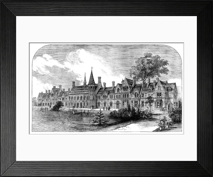 Framed Print : The new grammar school at Reading, 1871. Creator: Unknown