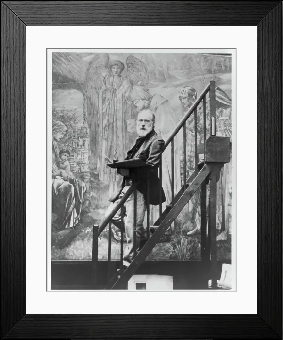 Framed Print : Edward Burne-Jones at work on the Star of Bethlehem, 1890. Creator: Barbara Leighton Framed Print : Edward Burne-Jones at work on the Star of Bethlehem, 1890. Creator: Barbara Leighton