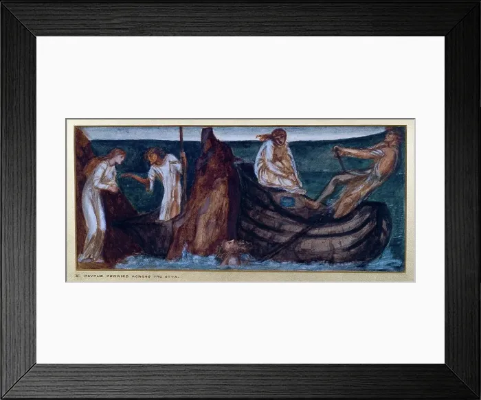 Framed Print : Cupid and Psyche - Study for the Palace Green Mural - Psyche giving the Coin to the Ferry... 1872. Creator: Sir Edward Coley Burne-Jones Framed Print : Cupid and Psyche - Study for the Palace Green Mural - Psyche giving the Coin to the Ferry... 1872. Creator: Sir Edward Coley Burne-Jones