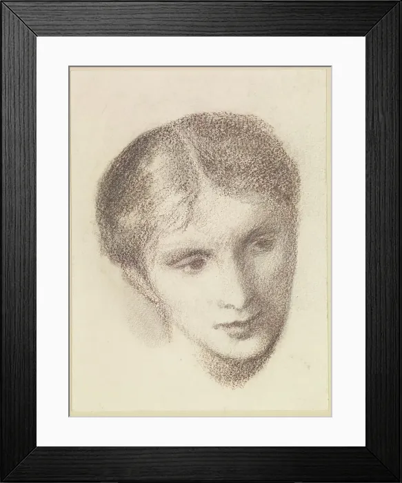 Framed Print : Female - Head Study of a Woman, 1864-1865. Creator: Sir Edward Coley Burne-Jones Framed Print : Female - Head Study of a Woman, 1864-1865. Creator: Sir Edward Coley Burne-Jones