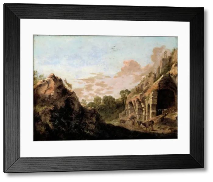 Framed Print : Landscape with ruins, c1630s. Creator: Bartholomeus Breenbergh Framed Print : Landscape with ruins, c1630s. Creator: Bartholomeus Breenbergh