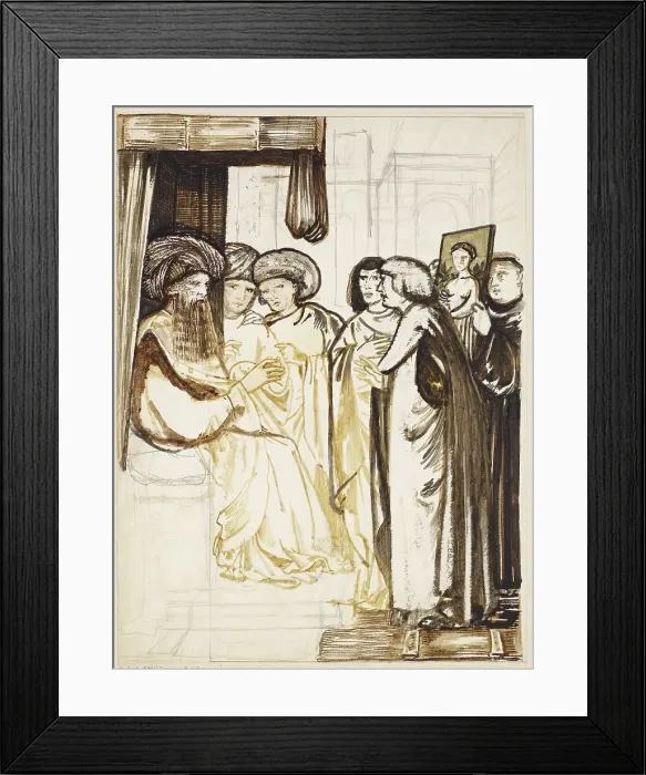 Framed Print : Chaucer's Man of Law's Tale - Design, 1862-1864. Creator: Sir Edward Coley Burne-Jones Framed Print : Chaucer's Man of Law's Tale - Design, 1862-1864. Creator: Sir Edward Coley Burne-Jones