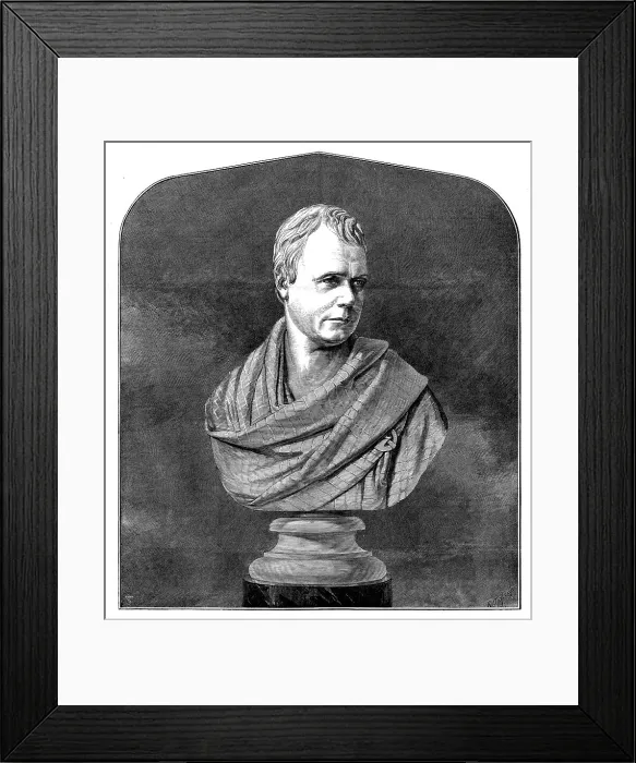 Framed Print : The Scott Centenary - Sir Walter Scott, from the bust by Chantrey, 1871. Creator: Unknown Framed Print : The Scott Centenary - Sir Walter Scott, from the bust by Chantrey, 1871. Creator: Unknown
