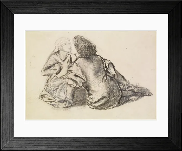 Framed Print : An Idyll - Study, 1862. Creator: Sir Edward Coley Burne-Jones Framed Print : An Idyll - Study, 1862. Creator: Sir Edward Coley Burne-Jones