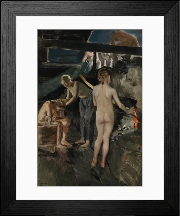 Framed Print : In the Sauna, 1889. Creator: Akseli Gallen-Kallela Framed Print : In the Sauna, 1889. Creator: Akseli Gallen-Kallela