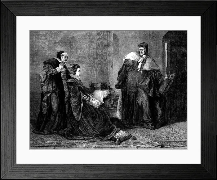 Framed Print : Lady Jane Grey's Victory over Bishop Gardiner, by G. F. Folingsby, 1871. Creator: W Hollidge Framed Print : Lady Jane Grey's Victory over Bishop Gardiner, by G. F. Folingsby, 1871. Creator: W Hollidge