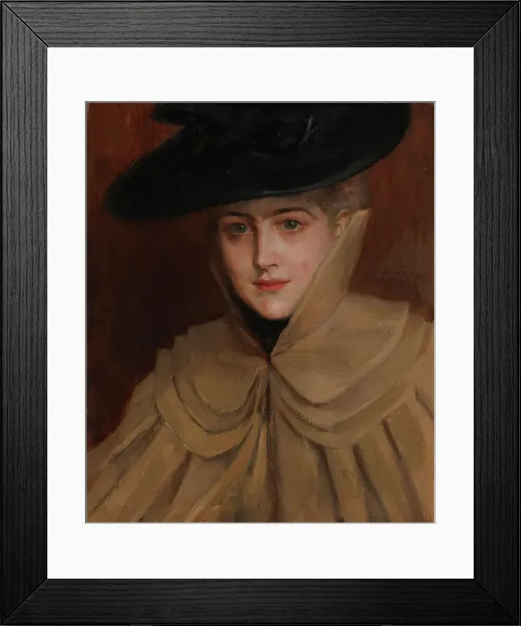 Framed Print : Portrait of a Young Woman, 1891. Creator: Albert Edelfelt Framed Print : Portrait of a Young Woman, 1891. Creator: Albert Edelfelt