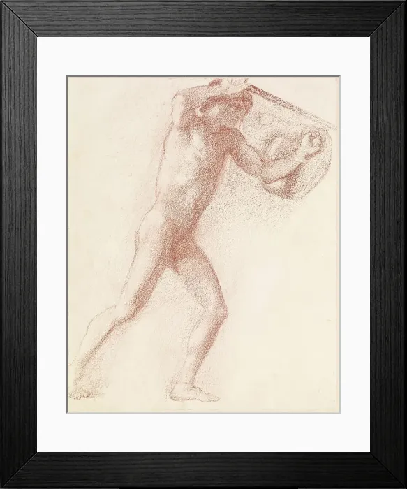 Framed Print : St George Series - Male Nude - Study of St George for St George slaying the Dragon, 1865. Creator: Sir Edward Coley Burne-Jones Framed Print : St George Series - Male Nude - Study of St George for St George slaying the Dragon, 1865. Creator: Sir Edward Coley Burne-Jones