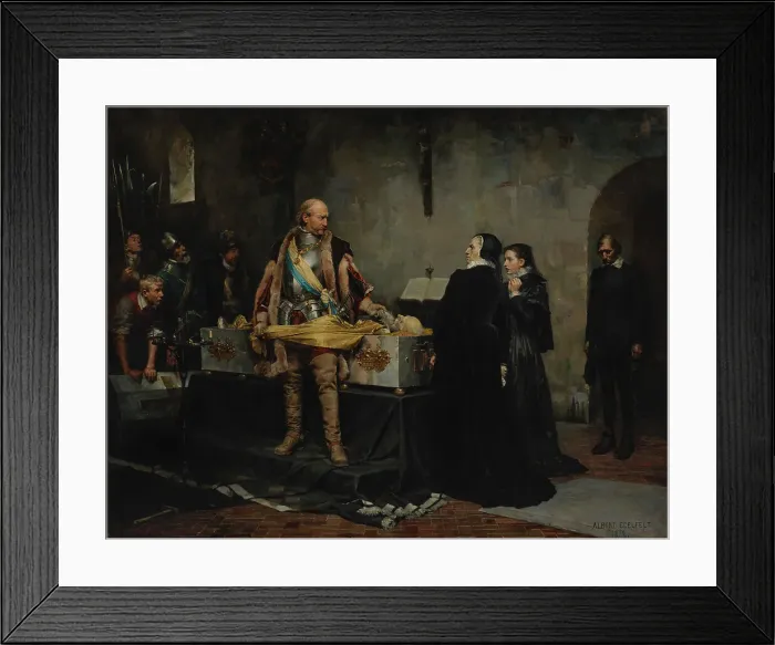 Framed Print : Duke Karl Insulting the Corpse of Klaus Fleming, 1878. Creator: Albert Edelfelt Framed Print : Duke Karl Insulting the Corpse of Klaus Fleming, 1878. Creator: Albert Edelfelt