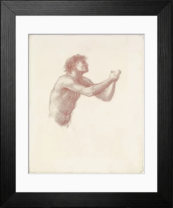 Framed Print : The Hill of Venus - Male Nude - Study of one of the Reapers for Reapers Appealing to Venus, 1866. Creator: Sir Edward Coley Burne-Jones Framed Print : The Hill of Venus - Male Nude - Study of one of the Reapers for Reapers Appealing to Venus, 1866. Creator: Sir Edward Coley Burne-Jones