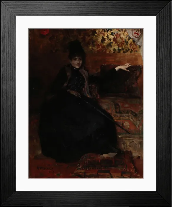 Framed Print : Lady in Black, Thérèse noire, 1886. Creator: Albert Edelfelt Framed Print : Lady in Black, Thérèse noire, 1886. Creator: Albert Edelfelt