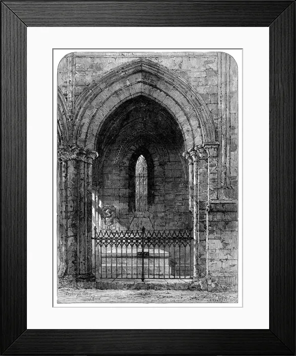 Framed Print : The Grave of Scott in Dryburgh Abbey, 1871. Creator: William James Palmer