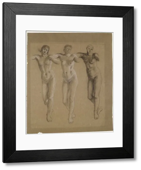 Framed Print : The Fates - Three Studies for one of the Lovers / or Cupid and Psyche, 1865. Creator: Sir Edward Coley Burne-Jones Framed Print : The Fates - Three Studies for one of the Lovers / or Cupid and Psyche, 1865. Creator: Sir Edward Coley Burne-Jones