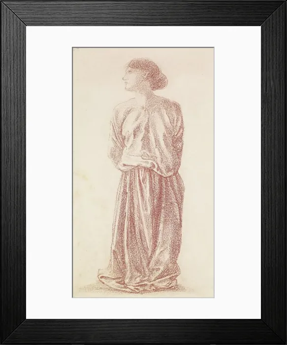 Framed Print : The Mirror of Venus - Study of Kneeling Female Attendant, 1865-66. Creator: Sir Edward Coley Burne-Jones Framed Print : The Mirror of Venus - Study of Kneeling Female Attendant, 1865-66. Creator: Sir Edward Coley Burne-Jones