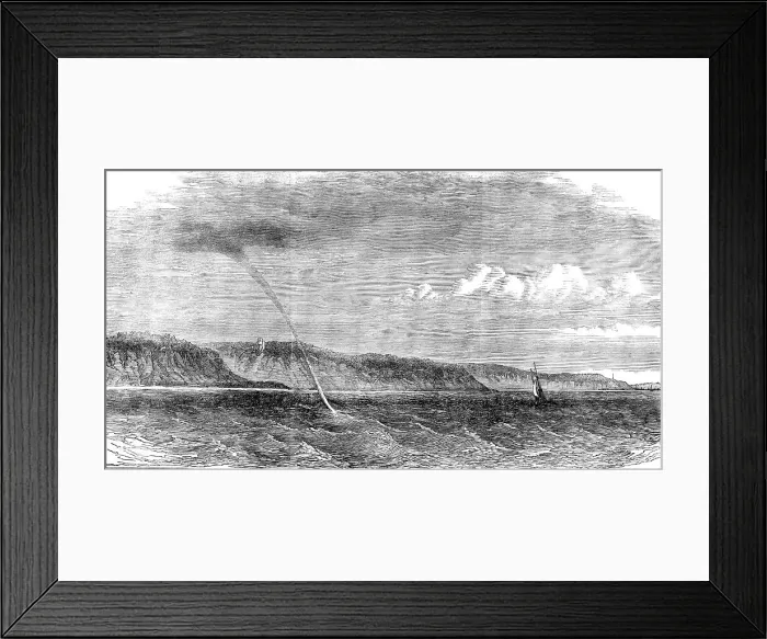 Framed Print : Waterspout seen between Bournemouth and Poole, 1871. Creator: Unknown Framed Print : Waterspout seen between Bournemouth and Poole, 1871. Creator: Unknown