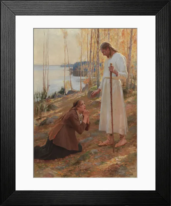 Framed Print : Christ and Mary Magdalene, a Finnish Legend, 1890. Creator: Albert Edelfelt Framed Print : Christ and Mary Magdalene, a Finnish Legend, 1890. Creator: Albert Edelfelt