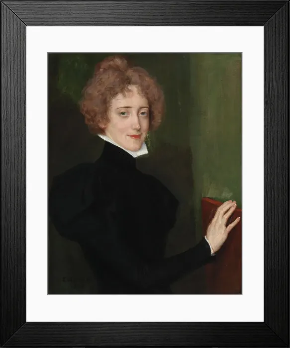 Framed Print : Portrait of the Authoress Elsa Lindberg, 1898. Creator: Albert Edelfelt Framed Print : Portrait of the Authoress Elsa Lindberg, 1898. Creator: Albert Edelfelt