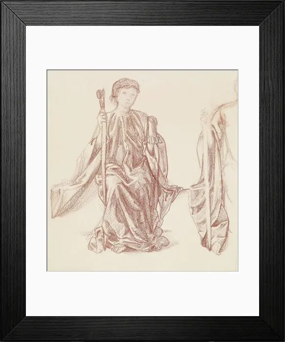 Framed Print : The Hours - Drapery Study, 1864-66. Creator: Sir Edward Coley Burne-Jones Framed Print : The Hours - Drapery Study, 1864-66. Creator: Sir Edward Coley Burne-Jones