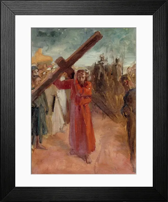 Framed Print : Christ Carrying the Cross, 1890-1895. Creator: Albert Edelfelt
