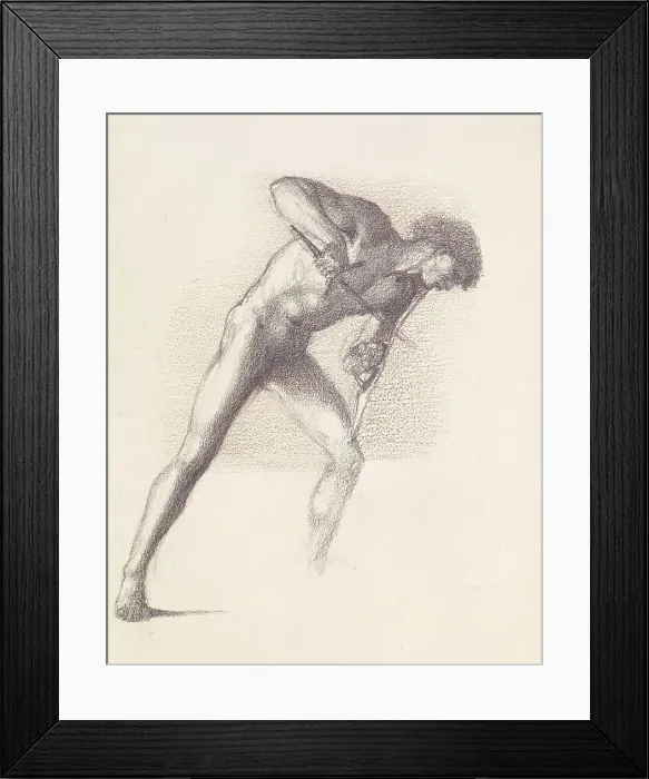 Framed Print : St George Series - Male Nude - Study of St George for St George slaying the Dragon, 1865-66. Creator: Sir Edward Coley Burne-Jones Framed Print : St George Series - Male Nude - Study of St George for St George slaying the Dragon, 1865-66. Creator: Sir Edward Coley Burne-Jones