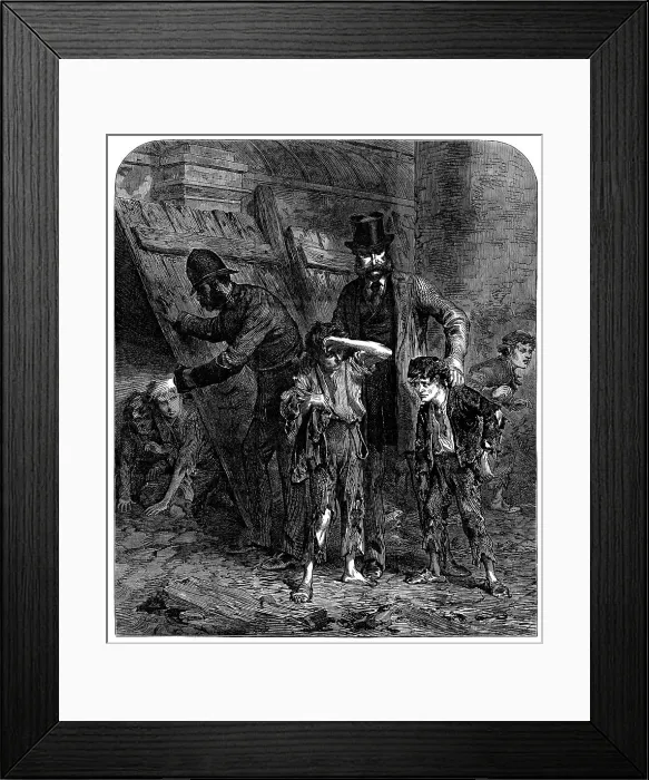 Framed Print : A London School-Board capture, 2.40 a.m. 1871. Creator: Unknown Framed Print : A London School-Board capture, 2.40 a.m. 1871. Creator: Unknown