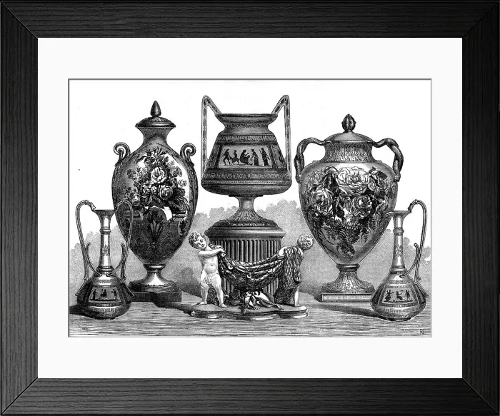 Framed Print : Porcelain at the International Exhibition, by W. T. Copeland and Sons, 1871. Creator: Unknown Framed Print : Porcelain at the International Exhibition, by W. T. Copeland and Sons, 1871. Creator: Unknown