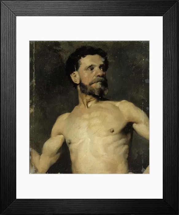 Framed Print : Male model, academy training, 1874-1875. Creator: Albert Edelfelt Framed Print : Male model, academy training, 1874-1875. Creator: Albert Edelfelt