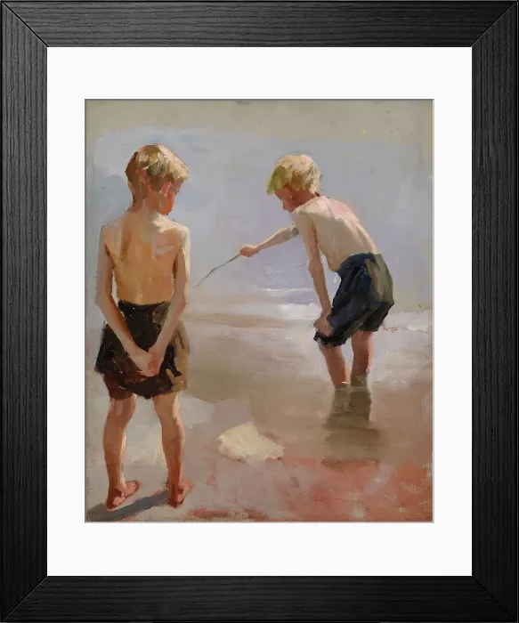 Framed Print : Boys Playing on the Shore, study, 1884. Creator: Albert Edelfelt Framed Print : Boys Playing on the Shore, study, 1884. Creator: Albert Edelfelt