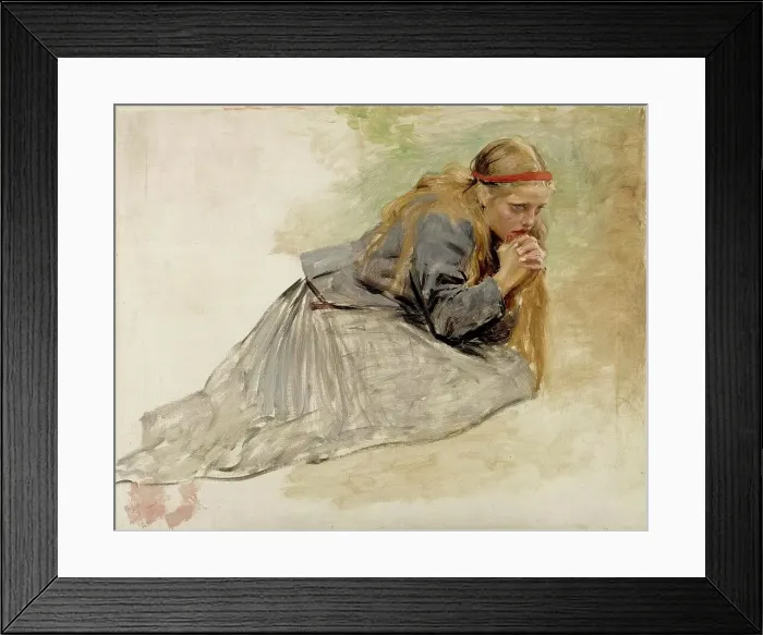 Framed Print : Mary Magdalene Kneeling, Study for the Christ and Mary Magdalene, 1890. Creator: Albert Edelfelt Framed Print : Mary Magdalene Kneeling, Study for the Christ and Mary Magdalene, 1890. Creator: Albert Edelfelt