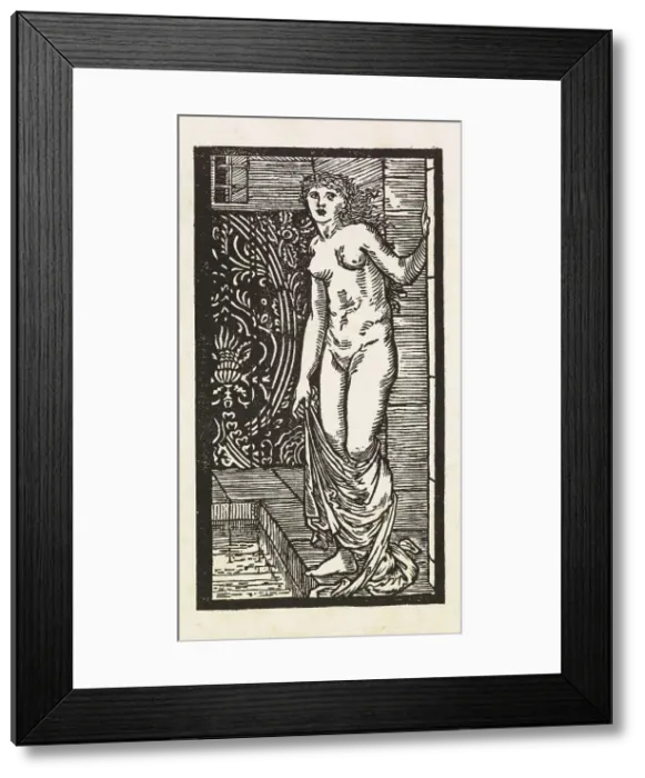 Framed Print : Cupid and Psyche - Psyche entering the Bath in the Palace, 1880. Creator: GF Campfield Framed Print : Cupid and Psyche - Psyche entering the Bath in the Palace, 1880. Creator: GF Campfield